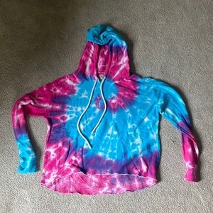 CHASER Blue and Pink Tie Dye Sweatshirt